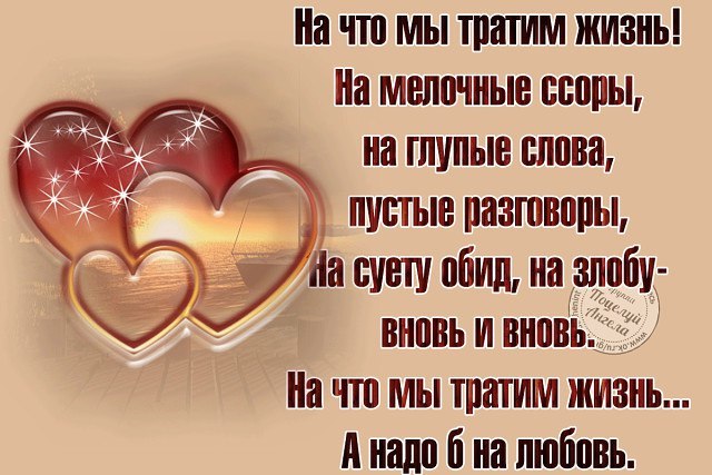 стих на что мы тратим жизнь на мелочные ссоры